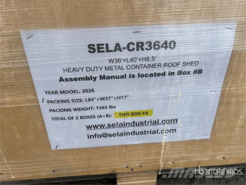  SELA CR3640 36 ft x 40 ft Container Shelter (Unuse Sonstige Baumaschinen