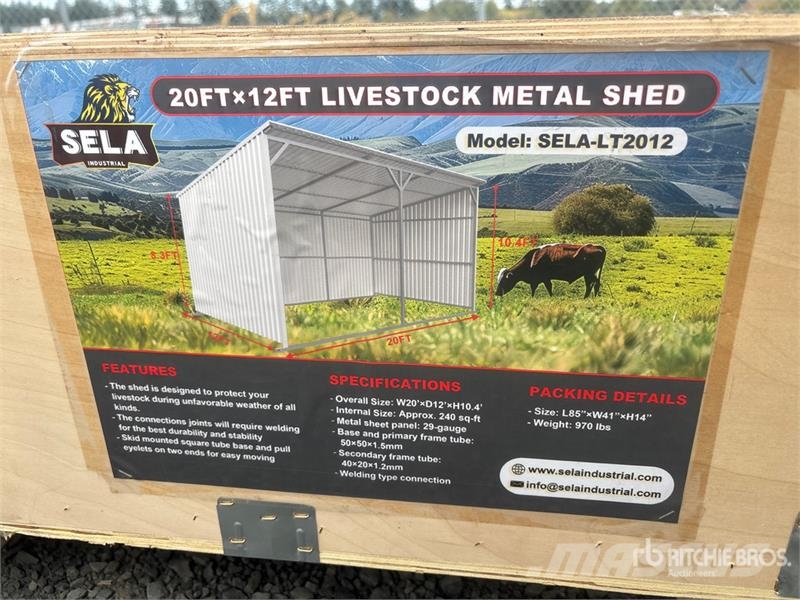 SELA LT2012 20 ft x 12 ft Livestock Shelter (Unuse Další stroje a zařízení pro chov zemědělských zvířat