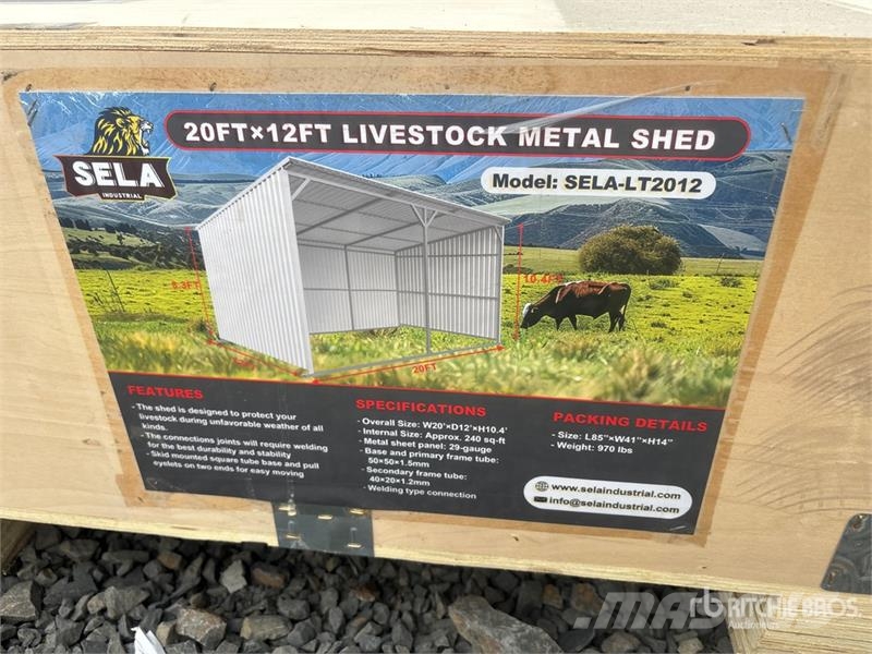 SELA LT2012 20 ft x 12 ft Livestock Shelter (Unuse Další stroje a zařízení pro chov zemědělských zvířat