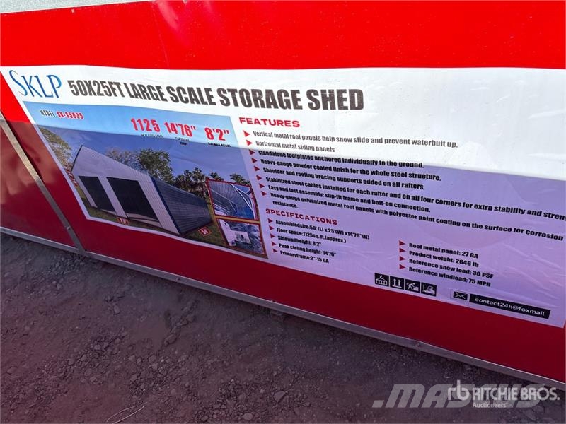 SKLP SK-S5025 25 ft x 50 ft Storage Building (Unus Stalen constructies