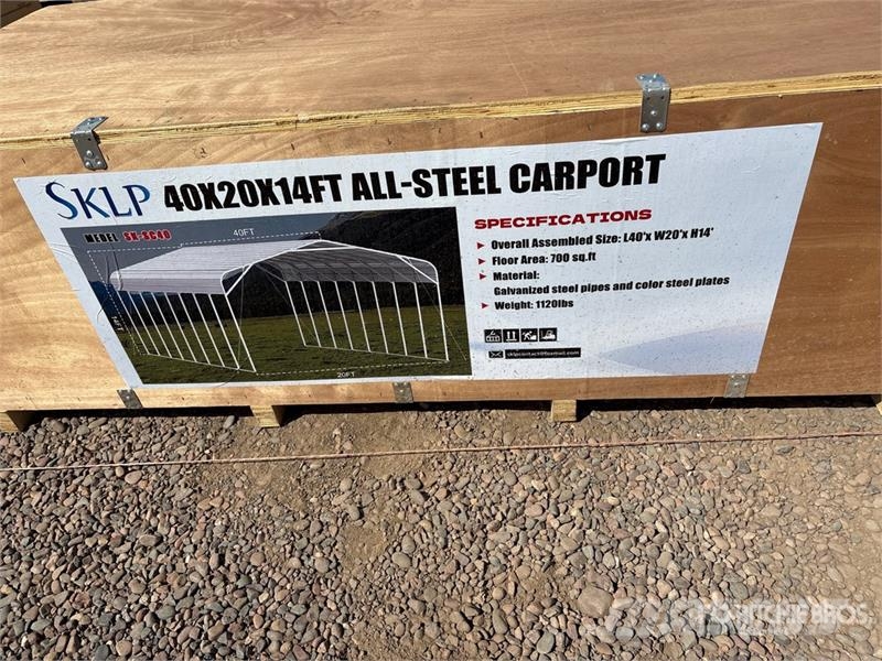 SKLP SK-SC40 20 ft x 40 ft All-Steel Garage Carpor Stålrammer