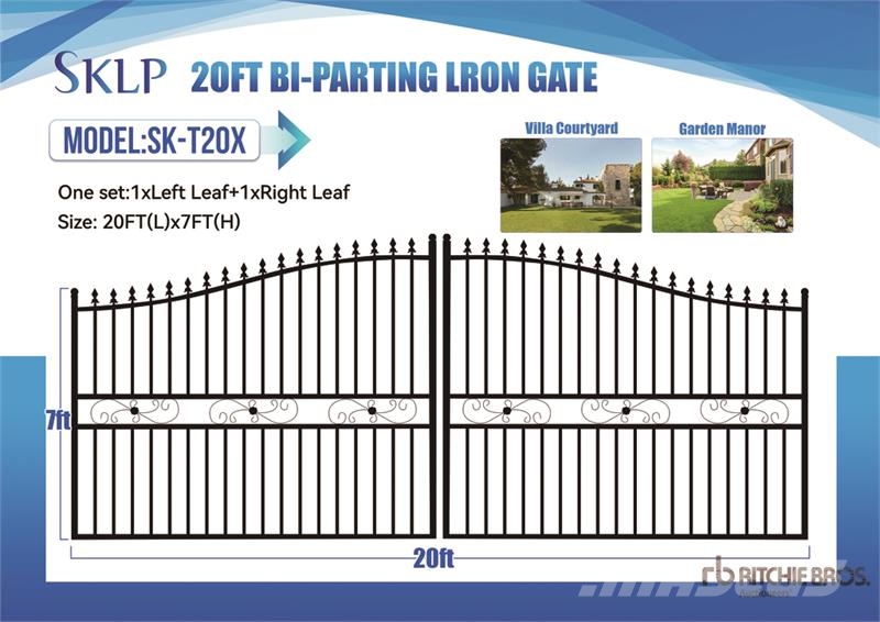 SKLP SK-T20X 20 ft x 7 ft Wrought Iron Bi-Parting Egyéb mezőgazdasági gépek