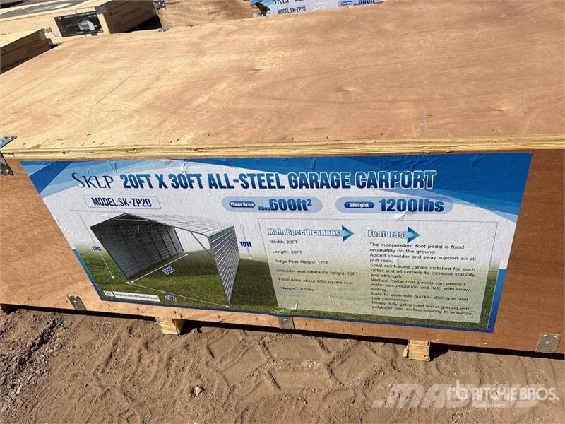 SKLP SK-ZP20 20 ft x 30 ft All-Steel Garage Carpor Steel frame buildings