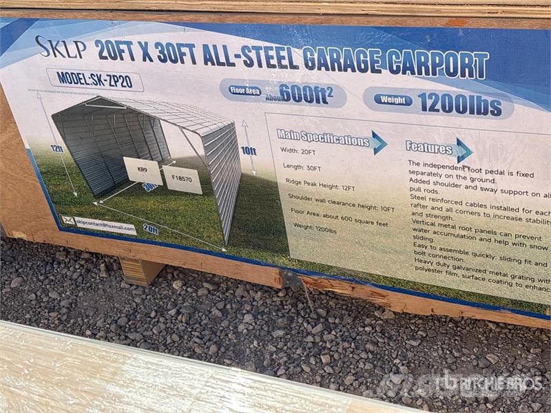 SKLP SK-ZP20 20 ft x 30 ft All-Steel Carport (Unus Teraskonstruktsiooniga ehitised