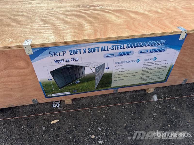 SKLP SK-ZP20 20 ft x 30 ft All-Steel Carport (Unus Jeklene gradbene konstrukcije