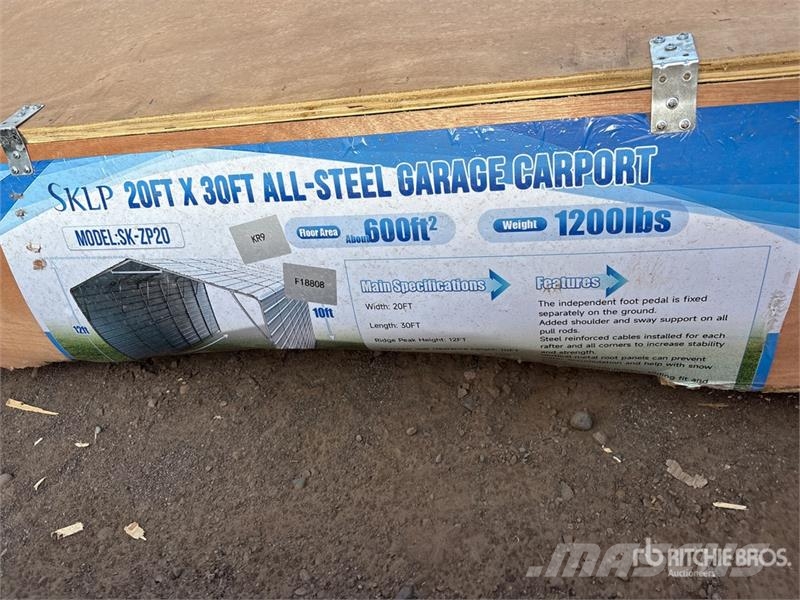 SKLP SK-ZP20 20 ft x 30 ft All-Steel Carport Teraskonstruktsiooniga ehitised