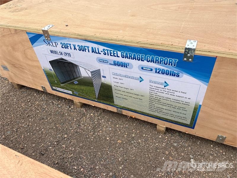  SKLP SK-ZP20 20 ft x 30 ft All-Steel Carport (Unus Stahlrahmenaufbauten
