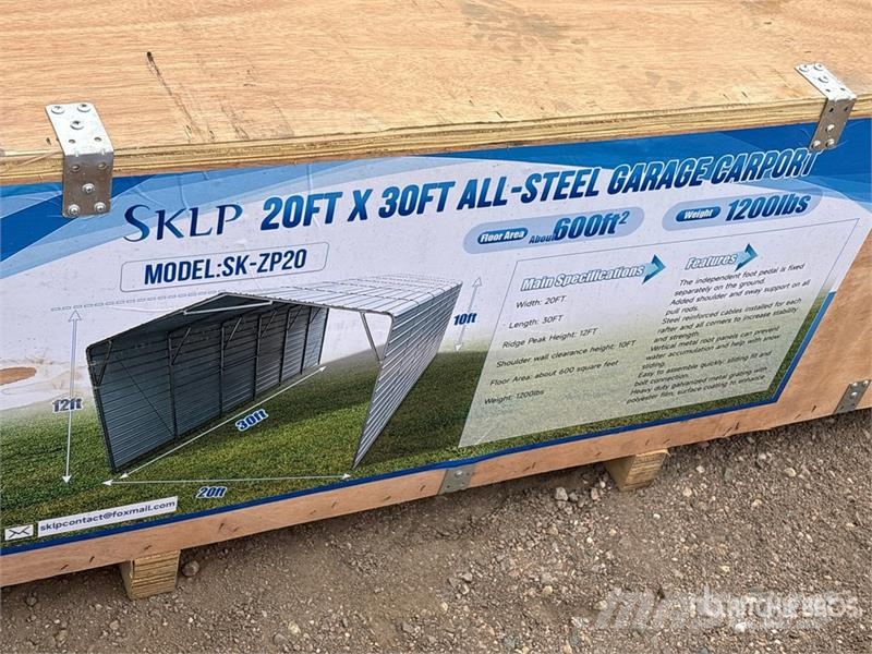  SKLP SK-ZP20 20 ft x 30 ft All-Steel Carport (Unus Stahlrahmenaufbauten
