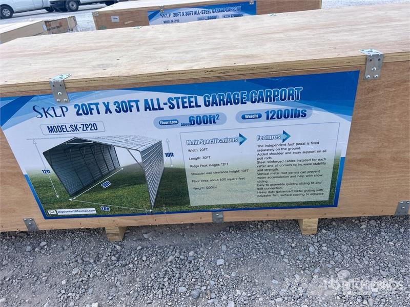  SKLP SK-ZP20 20 ft x 30 ft All-Steel Carport (Unus Jeklene gradbene konstrukcije