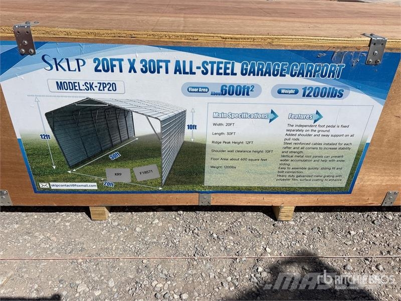  SKLP SK-ZP20 20 ft x 30 ft All-Steel Carport (Unus Teraskonstruktsiooniga ehitised