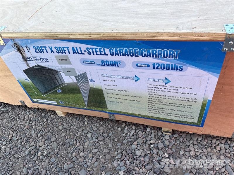 SKLP SK-ZP20 20 ft x 30 ft All-Steel Carport (Unus Stalen constructies