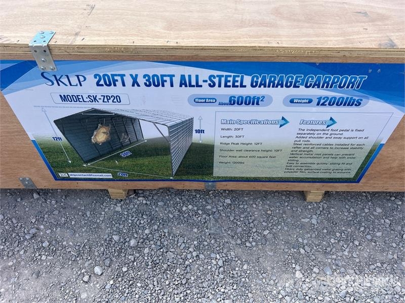 SKLP SK-ZP20 20 ft x 30 ft All-Steel Carport (Unus Jeklene gradbene konstrukcije