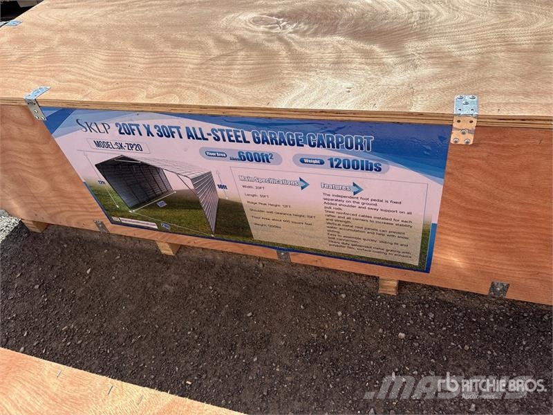  SKLP SK-ZP20 20 ft x 30 ft All-Steel Carport (Unus Jeklene gradbene konstrukcije