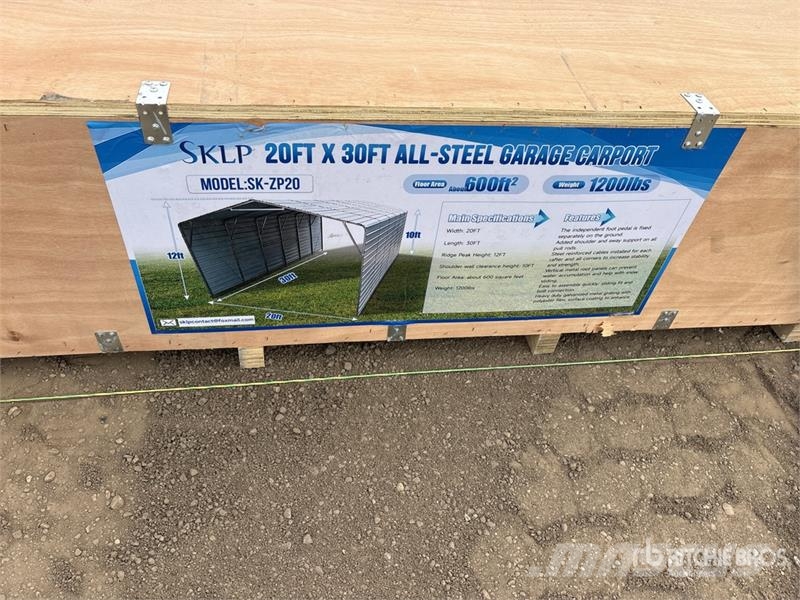  SKLP SK-ZP20 20 ft x 30 ft All-Steel Carport (Unus Stahlrahmenaufbauten