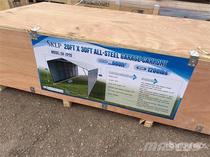  SKLP SK-ZP20 20 ft x 30 ft All-Steel Carport (Unus Stahlrahmenaufbauten
