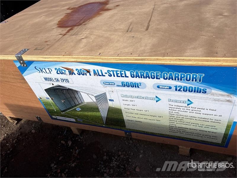 SKLP SK-ZP20 20 ft x 30 ft All-Steel Carport (Unus Teraskonstruktsiooniga ehitised