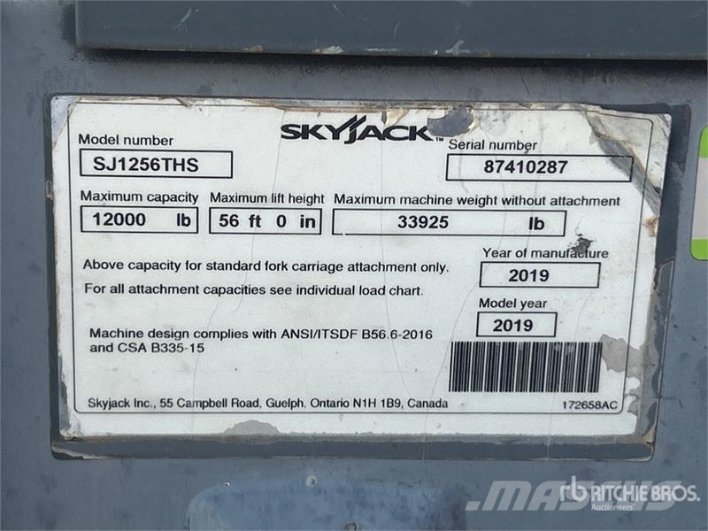 SkyJack SJ1256 Telehandler Stivuitoare telescopice