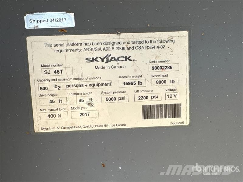 SkyJack SJ45T 4WD Diesel Telescopic Boom Lift Teleskopske podizne platforme