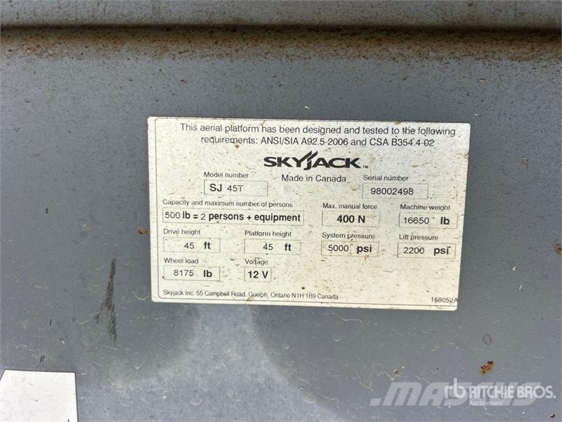 SkyJack SJ45T 4WD Diesel Telescopic Boom Lift Teleskopske dvižne ploščadi