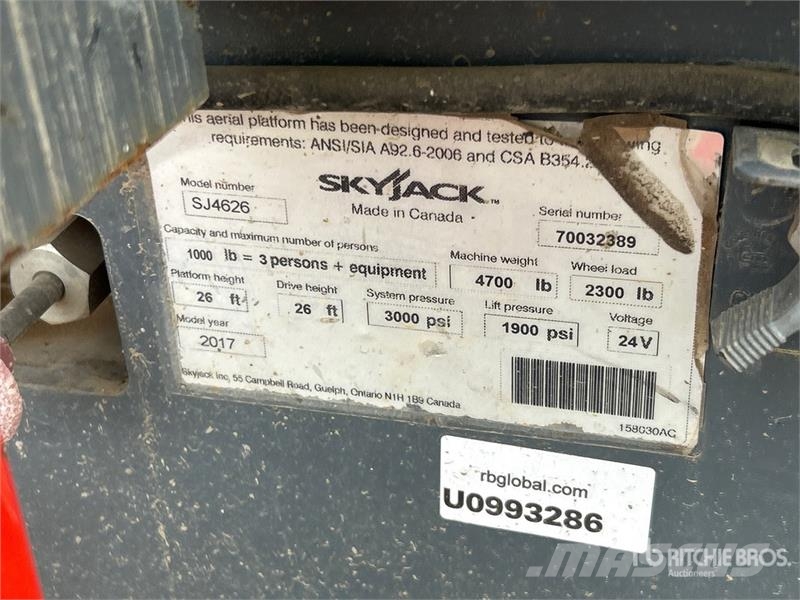SkyJack SJ4626 Electric Scissor Lift Elevadores de tesoura