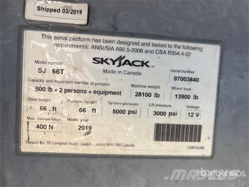 SkyJack SJ66T 4WD Diesel Telescopic Boom Lift Teleskopbühnen