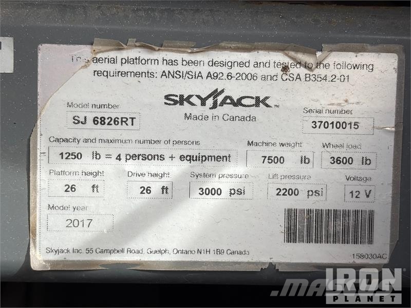 SkyJack SJ6826 RT Scissor lifts