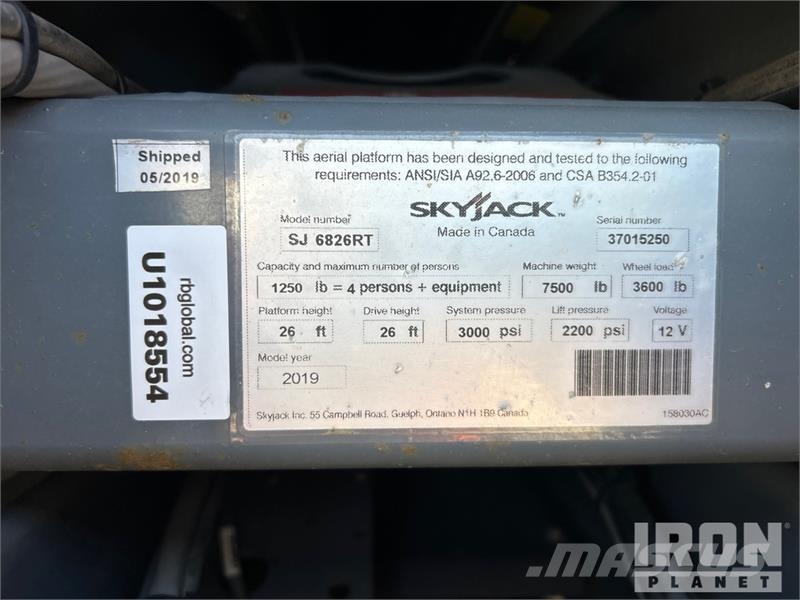 SkyJack SJ6826 RT Škaraste platforme