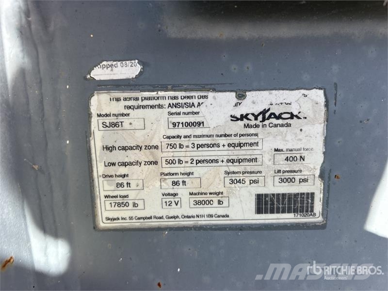 SkyJack SJ86T 4WD Diesel Articulating Boom Lift Articulated boom lifts