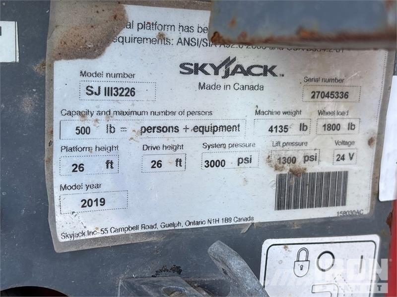 SkyJack SJIII-3226 Electric Scissor Lift 剪叉式升降机
