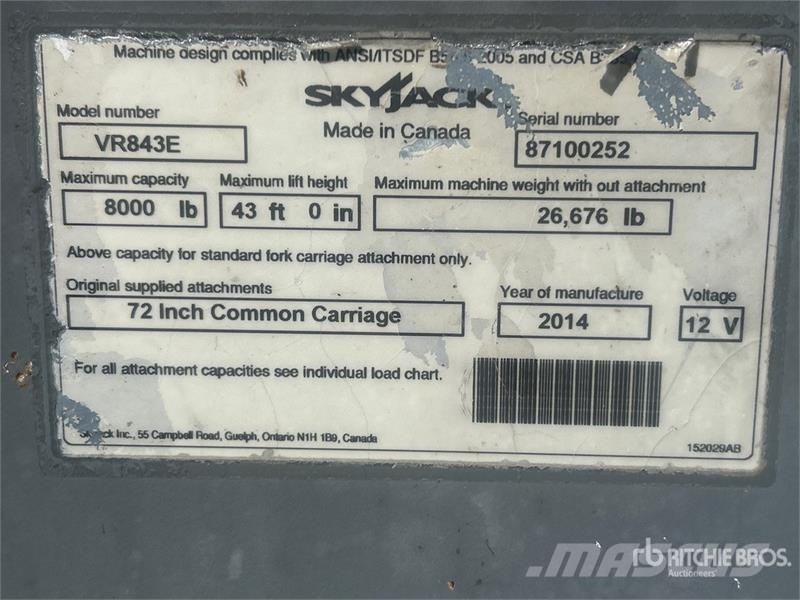 SkyJack VR-843E Telehandler Телескопические погрузчики