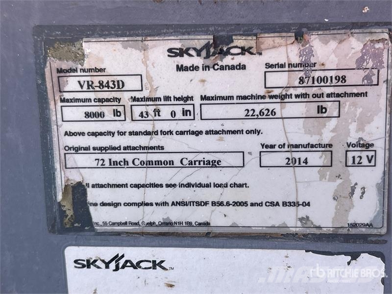 SkyJack VR846 4x4x4 Telehandler 텔러 핸들러