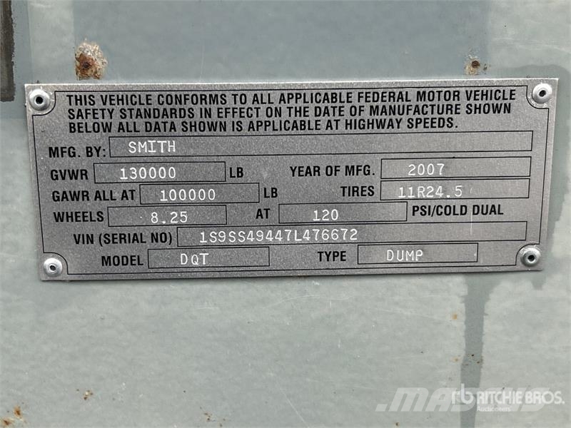 SmithCo 36 ft Quad/A Side Dump Trailer Kiper prikolice