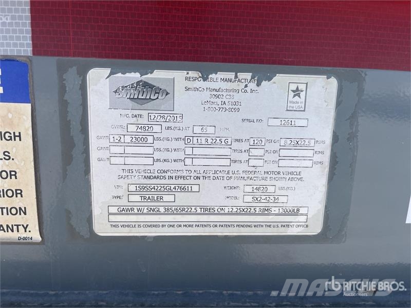 SmithCo SX24234 34 ft T/A Side Dump Trailer مقطورات قلابة