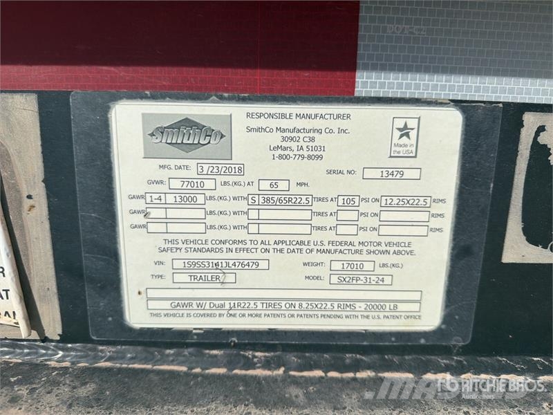 SmithCo SX2FP-31-24 31 ft Quad/A Pup Side Dump Trailer Kipper