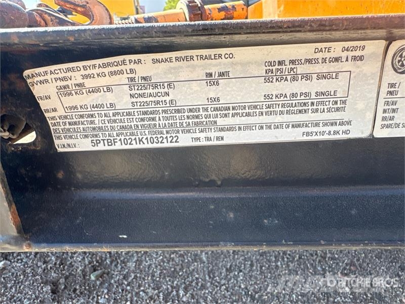 Snake River 5X10 10 ft T/A Equipment Trailer Autotransporter prikolice