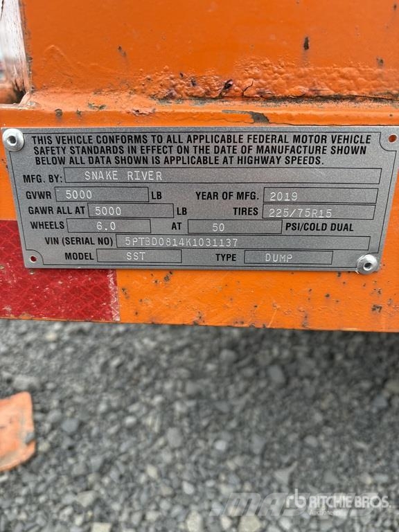  Snake River DMP58 8 ft S/A Dump Utility Trailer Damperli römorklari
