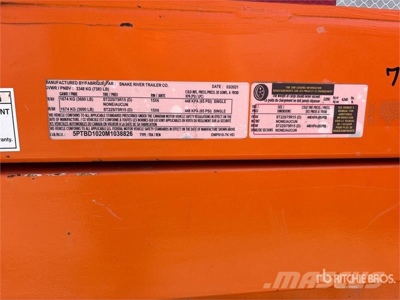  Snake River DMP610 9 ft 10 in T/A Dump Utility Tra Самосвальные прицепы