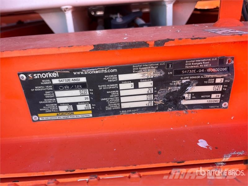 Snorkel S4732E Electric Scissor Lift Elevadores de tesoura