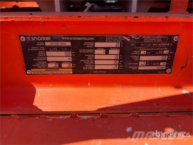 Snorkel S4732E Electric Scissor Lift Scissor lifts