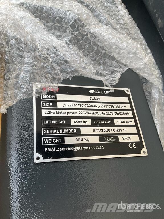 STARVOX JL830 Vehicle Lift (Unused) Строителство - Други