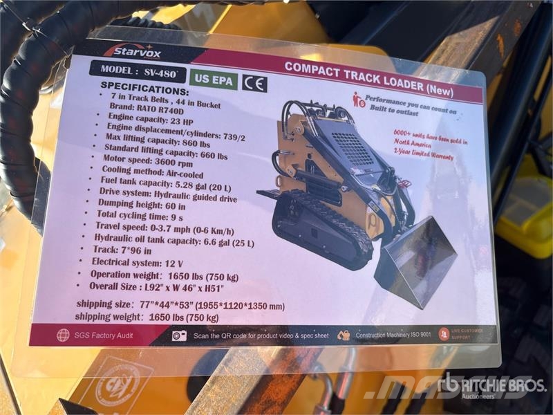 STARVOX SV-480 Mini Compact Track Loader (Unused) Šmykom riadené nakladače