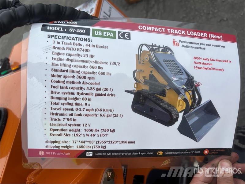 STARVOX SV-480 Mini Compact Track Loader (Unused) Мини товарачи