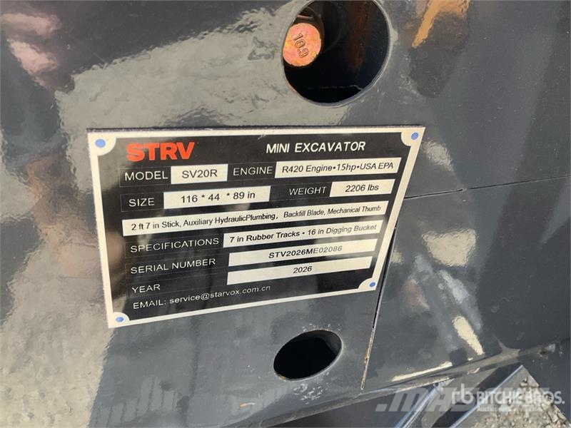 STARVOX SV20R Mini Excavator (Unused) Mini Escavadoras <7t