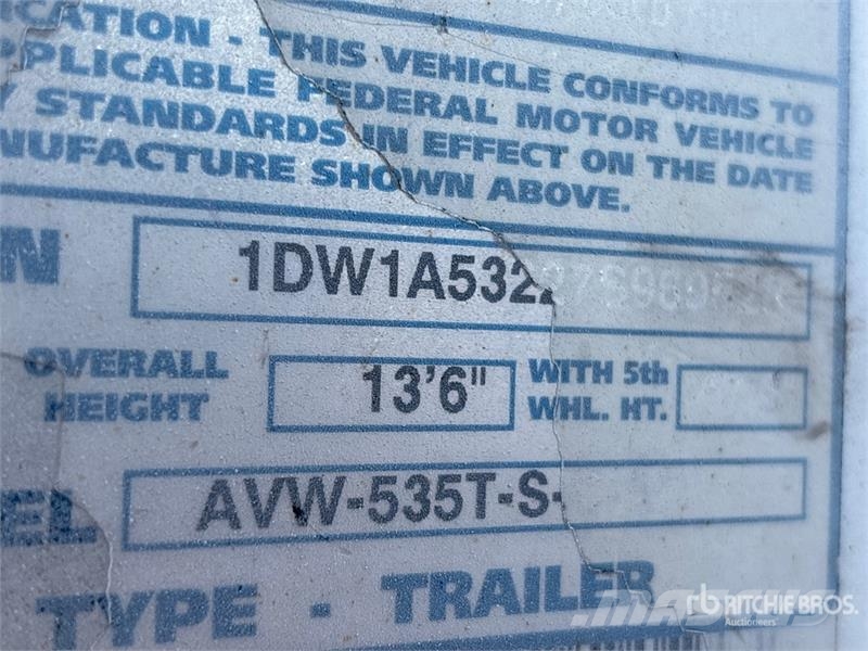 Stoughton 53 ft x 102 in T/A Van Trailer 박스 바디 트레일러