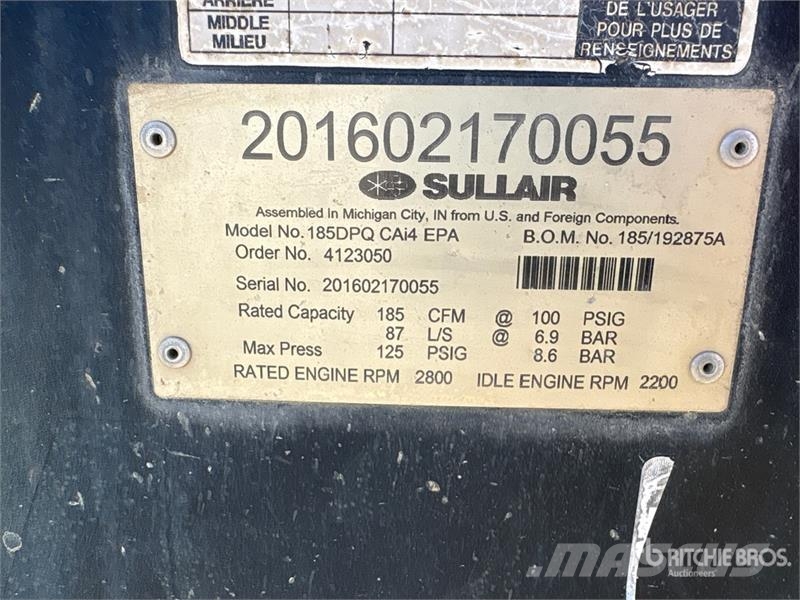 Sullivan 185 cfm Air Compressor (Inoperable) Kompresori