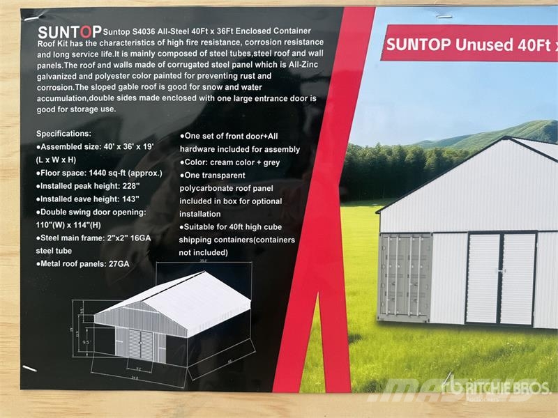 SUNTOP S4036 36 ft x 40 ft Enclosed Container Shel Строителство - Други