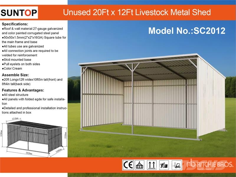  SUNTOP SC2012 20 ft x 12 ft Livestock Shelter (Unu Άλλα μηχανήματα κτηνοτροφίας και εξαρτήματα