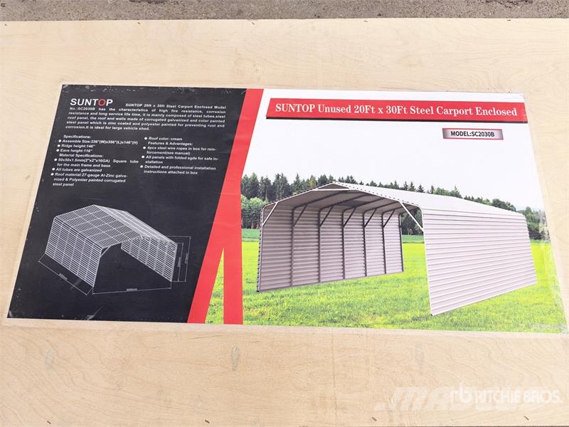 SUNTOP SC2030B 20 ft x 30 ft Enclosed Carport (Unu Čelični okviri za građevine