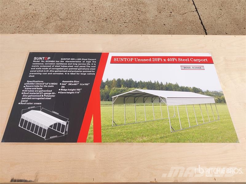 SUNTOP SC2040A 20 ft x 40 ft Carport (Unused) Čelični okviri za građevine