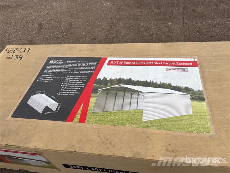 SUNTOP SC2040B 20 ft x 40 ft Enclosed Carport Stahlrahmenaufbauten